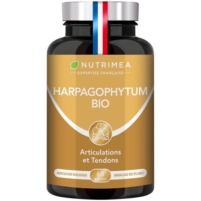 HARPAGOPHYTUM BIO - Renforcement des articulations & cartilages - 500 mg - 60 Gélules Vegan - Nutrimea - Fabriqué en France