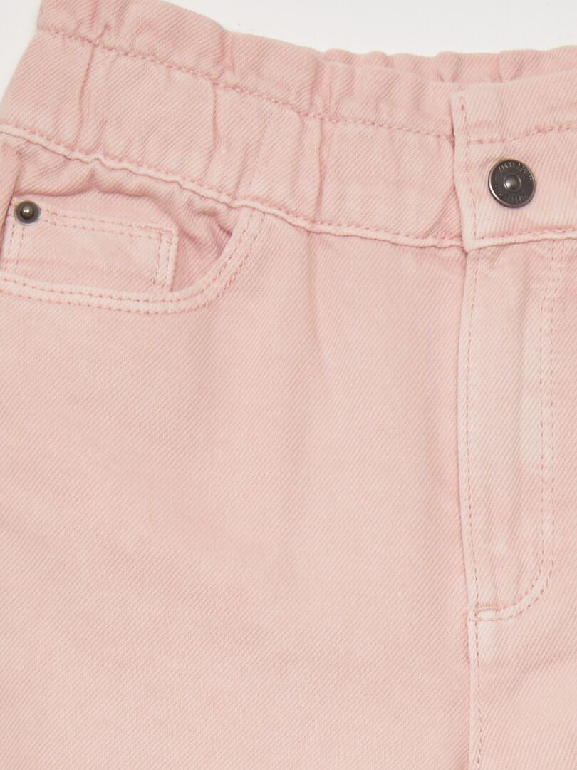 Pantalones vaqueros de cintura alta estilo paper bag - ROSA