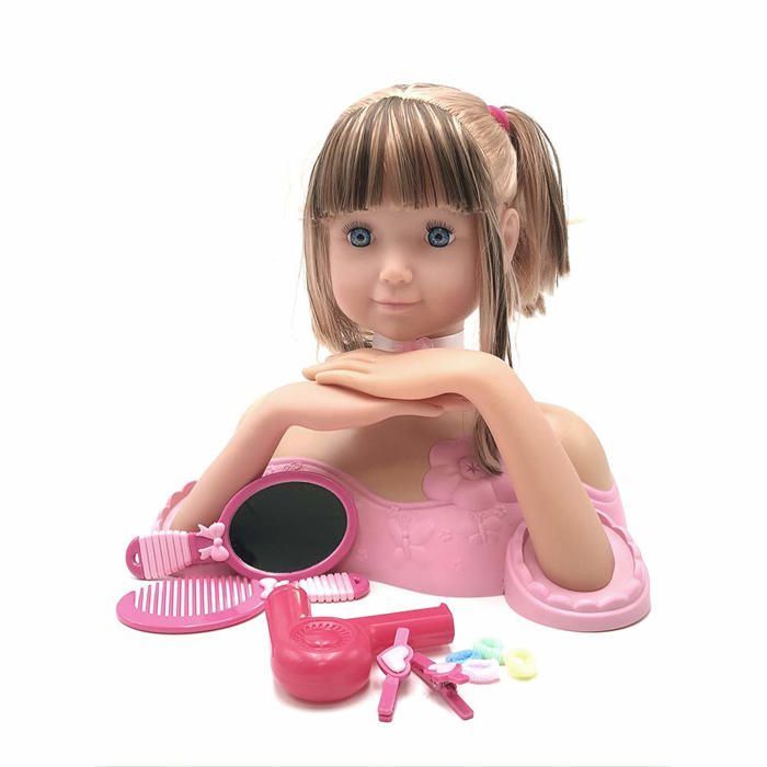 Buste de poupée - CPA Toy Group - 772T00402 - Coiffure - Accessoires inclus - Rose