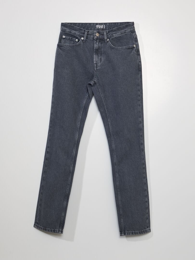 Calça jeans reta - L32 - CINZA