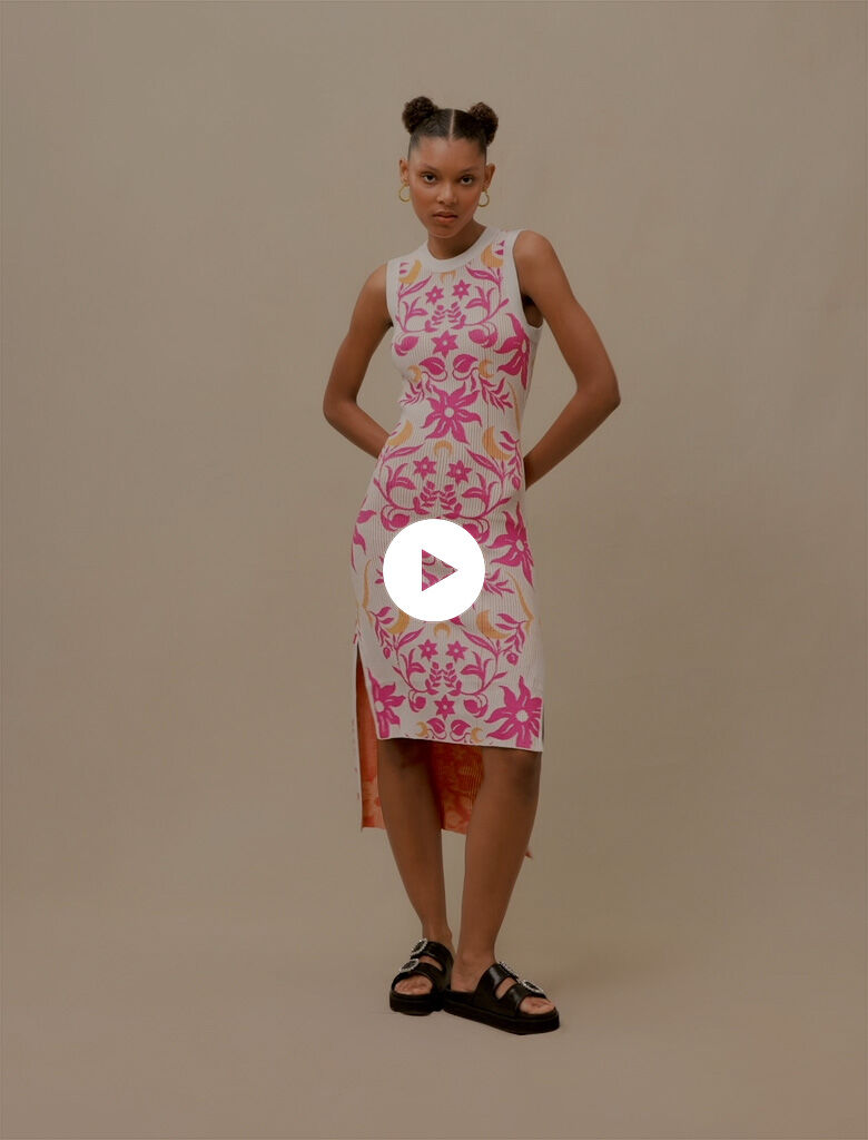 Omkeerbare jurk met print-Onirique roos