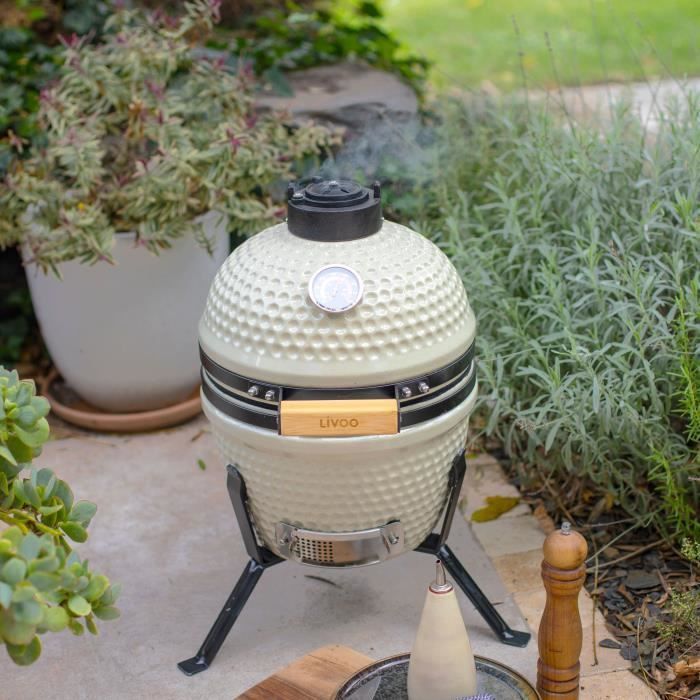 Barbacoa ahumadora Kamado - LIVEO - DOC330 - Beige / Negro