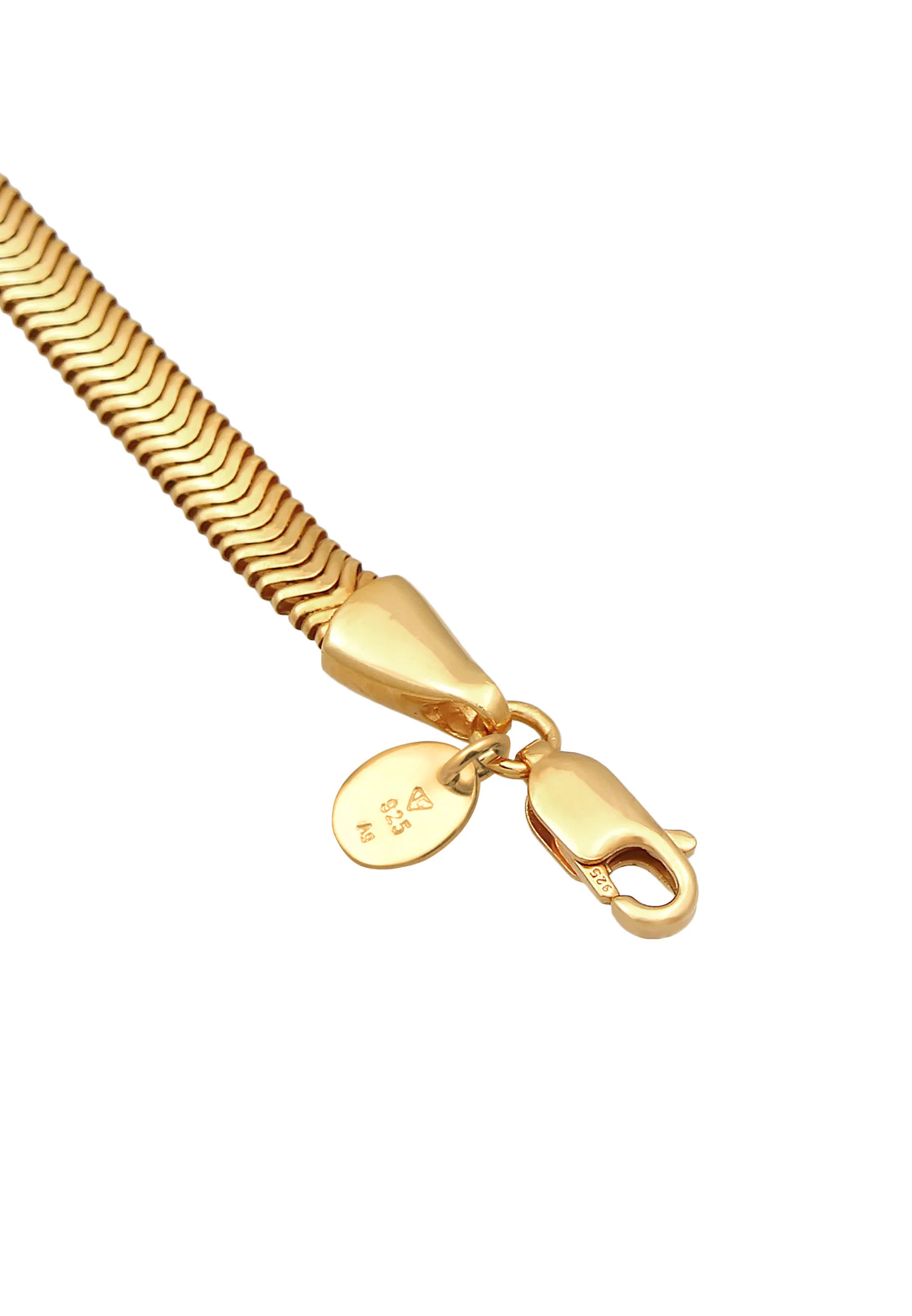 Elli PREMIUM Chaîne de serpent plate et élégante pour dames en argent sterling 925