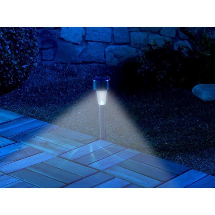 Balizas solares LED - PERLA - Paquete de 5 - Sensor de luz - Alimentación solar - Blancas