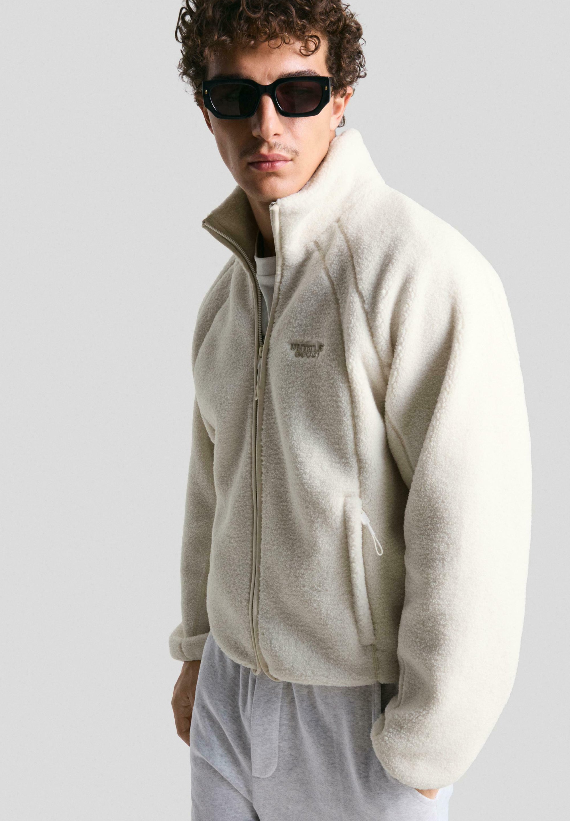 „Bershka“ vilnonė striukė – smėlio spalvos