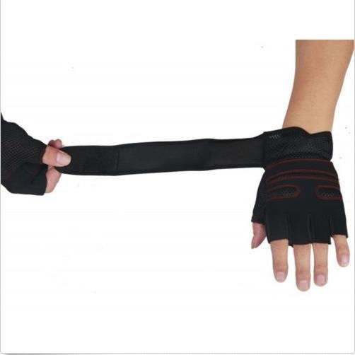 Gewichthefhandschoenen - Sportschool - Fitness polsband - Super Fiber - Zwart en rood
