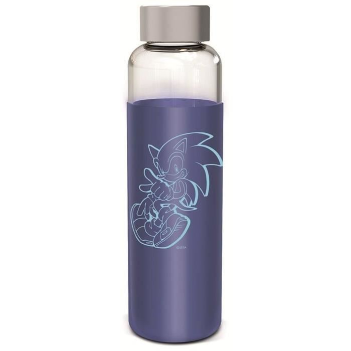 STOR - Sonic - Garrafa - Vidro com Capa de Silicone - Reutilizável - 585 ml