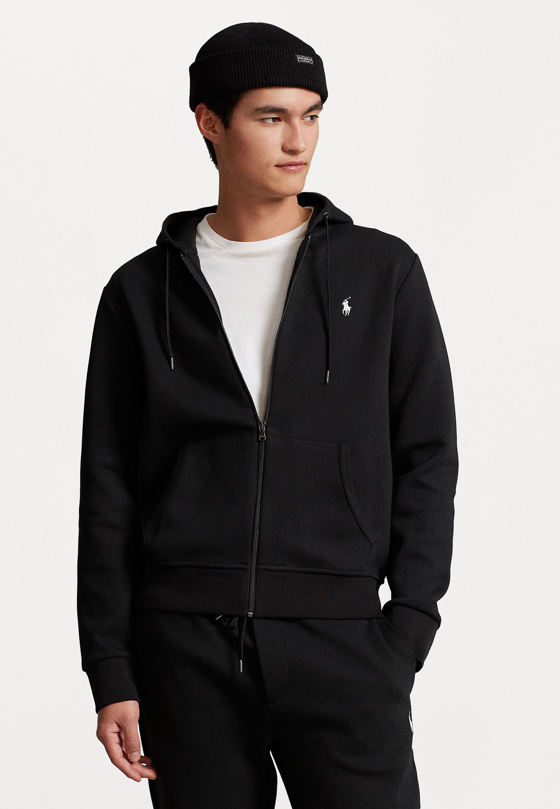 Polo Ralph Lauren džemperis su užtrauktuku - juodas