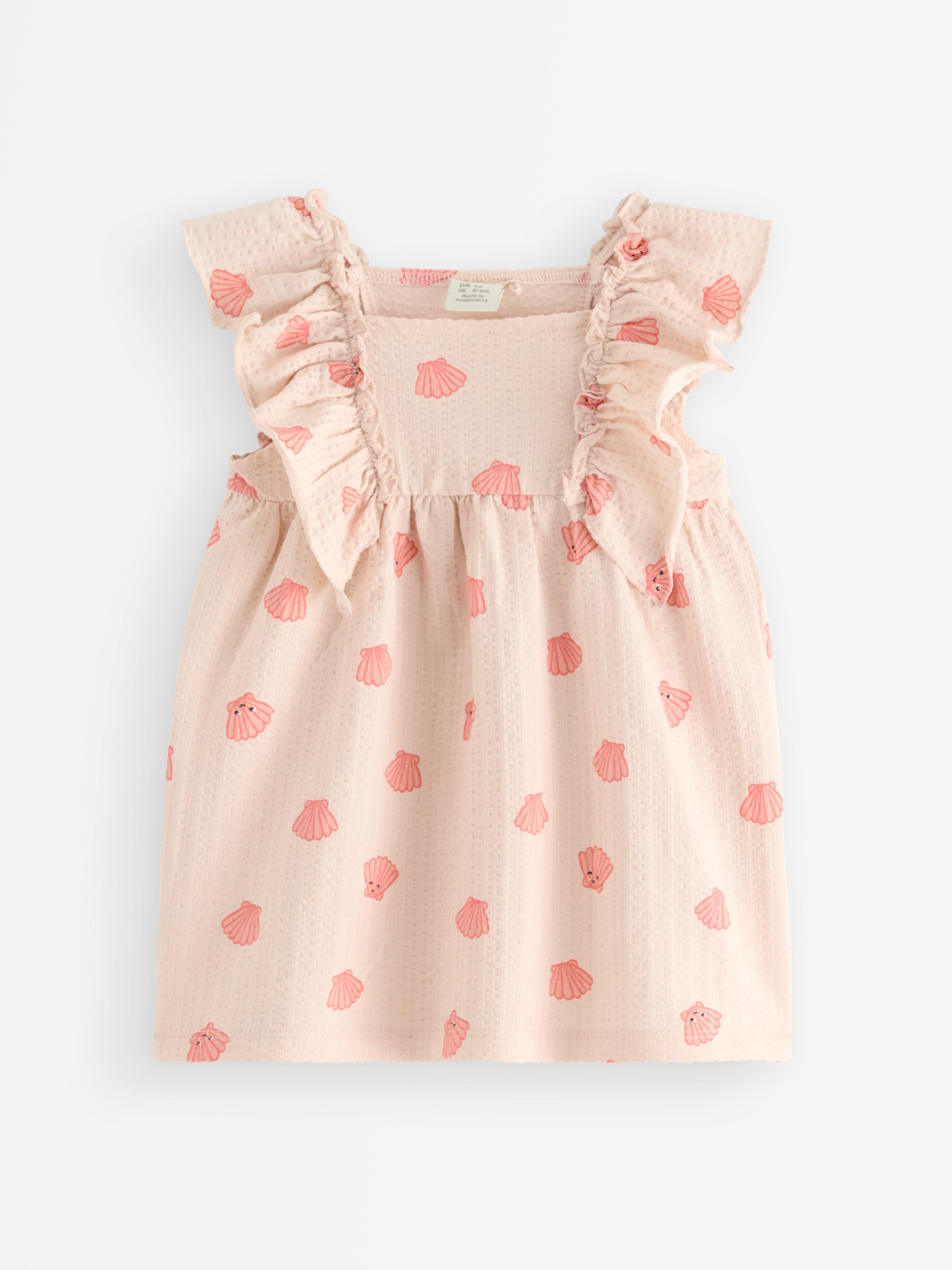 Rochie cu volane roz deschis