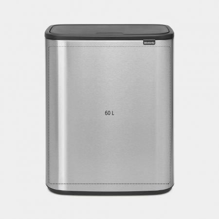 Pattumiera BRABANTIA Bo Touch - 60 L - Acciaio opaco, anti-impronta