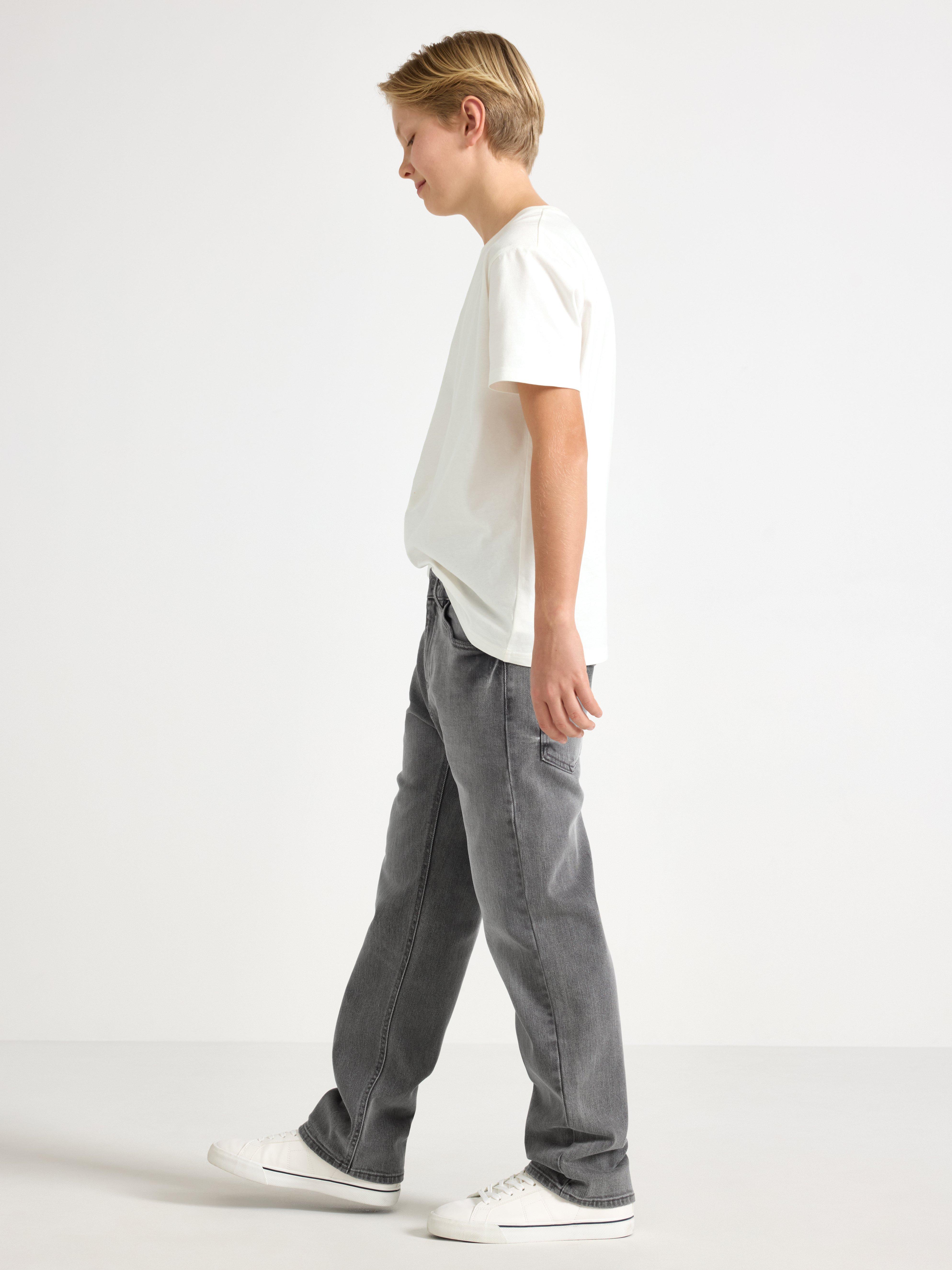 Calça jeans reta e larga VILGOT Regular, cinza.