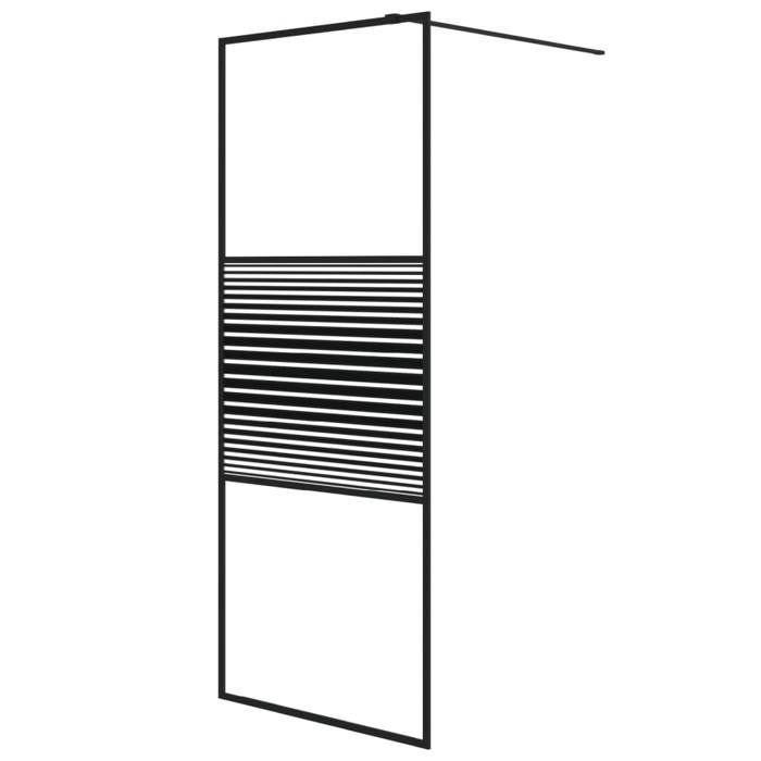 vidaXL Shower Screen, Partition, Shower Enclosure, Bathroom Interior, Splash Resistant, Black, 80x195 cm, 152145