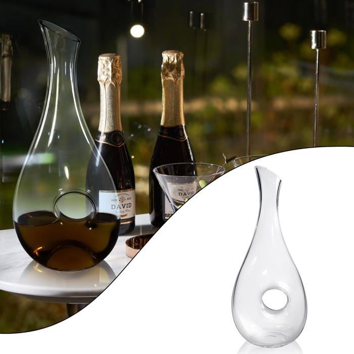 Carafe à vin rouge 1,2 l - Sans plomb - Fait à la main - Pour les amateurs de vin
