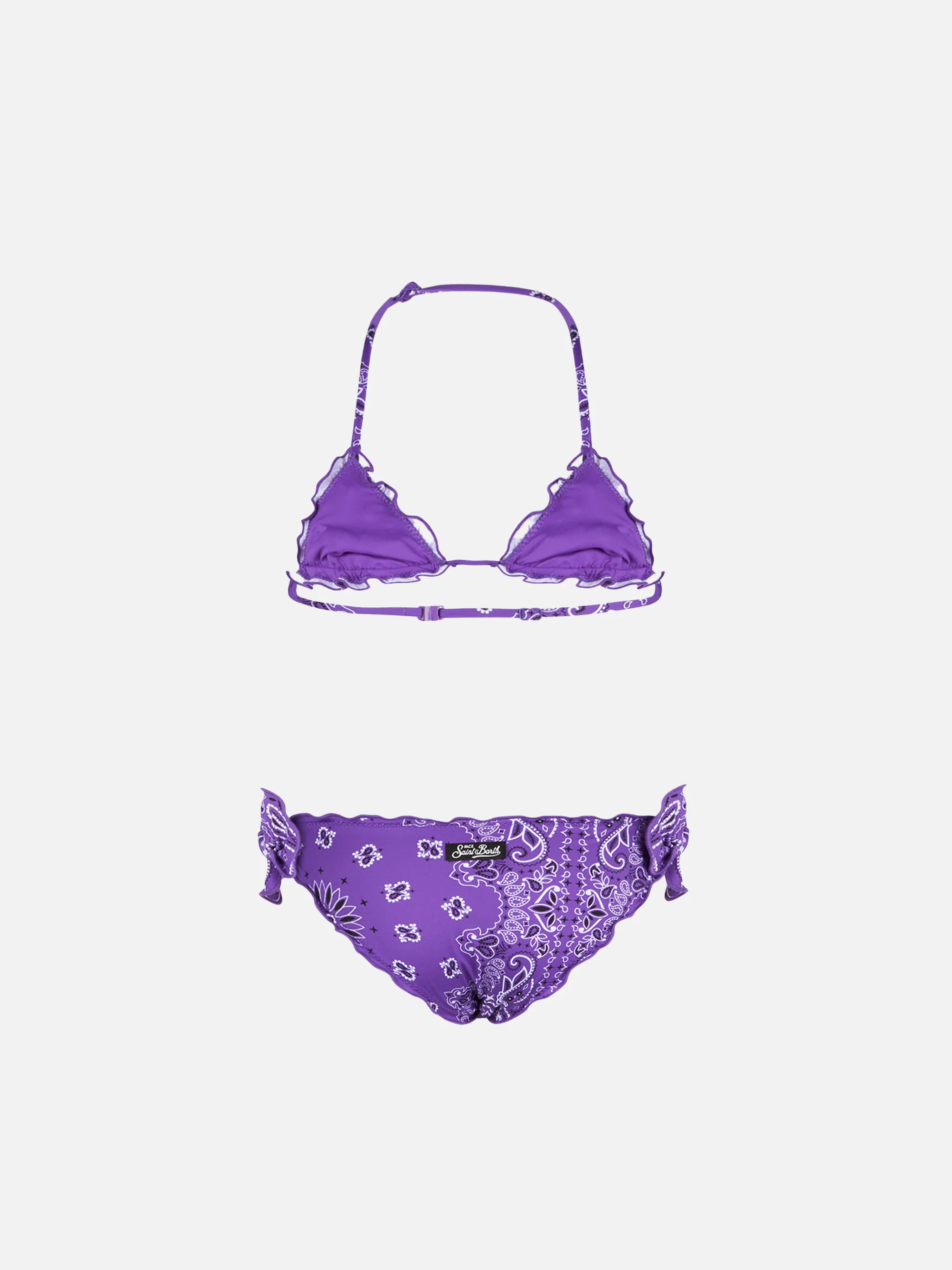Bikini da bambina a triangolo con stampa bandana