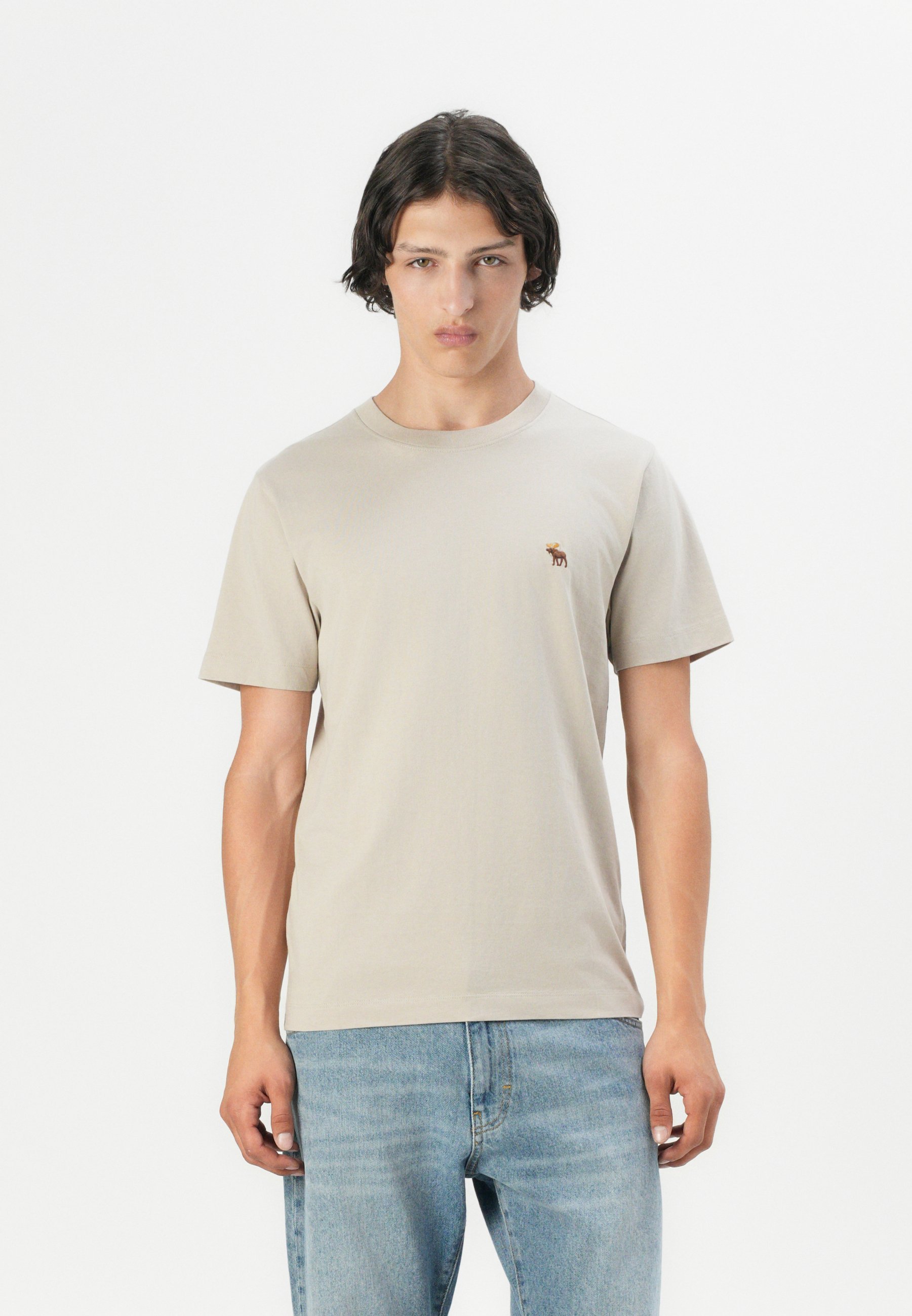 Abercrombie & Fitch ICON CREW 5-PACK - Basic T-shirt - zwart/gebroken wit/zandkleur/bruin/wit