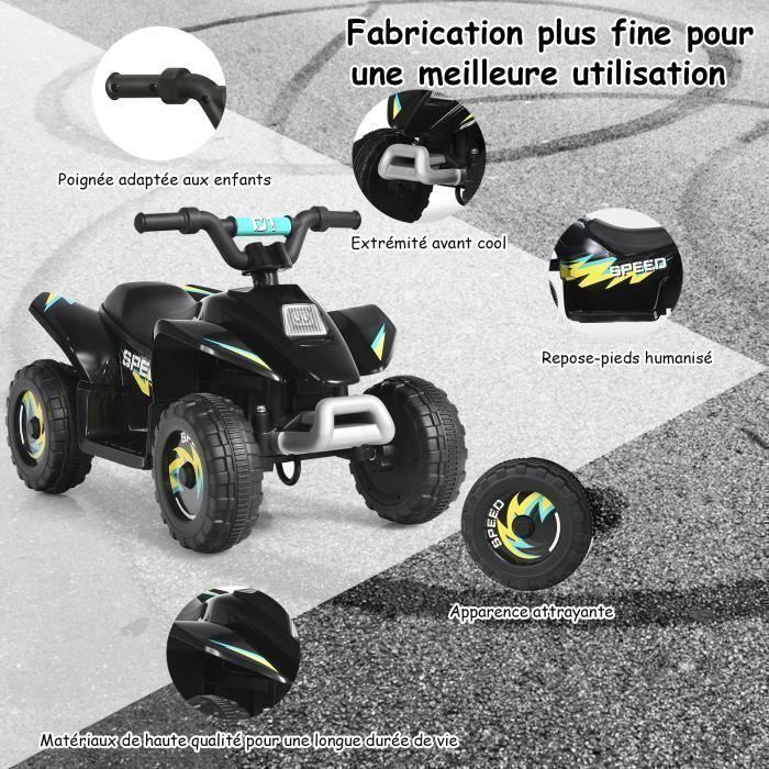 COSTWAY Electric Quad Bike for Kids, 6V, 4.5 km/h max. Ride-on Car for Children Ages 3+, Black