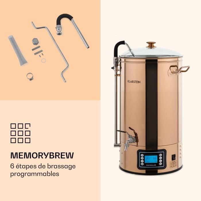 Kit de elaboración de cerveza - Klarstein Mundschenk - Depósito de 30 L - 2500 W - 9 programas
