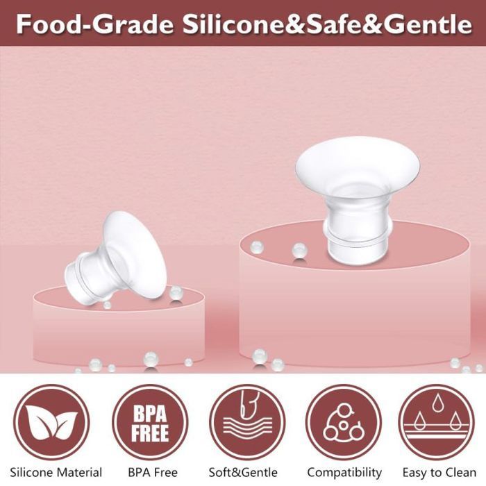 Inserto flangia migliorato, confezione da 10 flange per tiralatte, inserti flangia, accessori inserto flangia in silicone per tiralatte