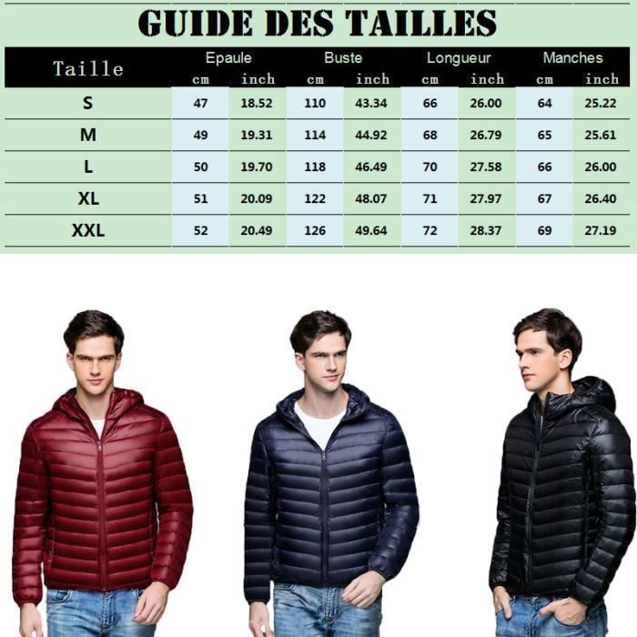 Chaqueta acolchada para hombre, chaqueta acolchada de manga larga con cuello alto y capucha, chaqueta de plumas cálida para entretiempo (otoño e invierno) - Negra