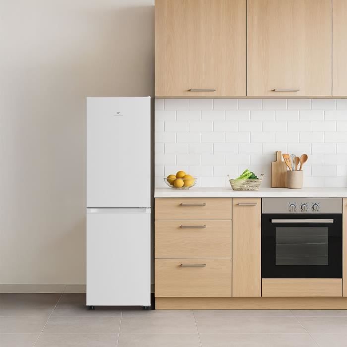Frigorífico con congelador inferior - CONTINENTAL EDISON - CEFC193NFW3 - Clase energética E - 193 L - Ancho 48,5 x Profundidad 60 x Alto 158,5 cm - Blanco