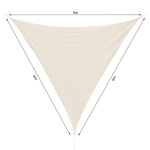 Toldo Vela 4x4x4m Triangulo Color Crema Sombrilla Parasol  Camping