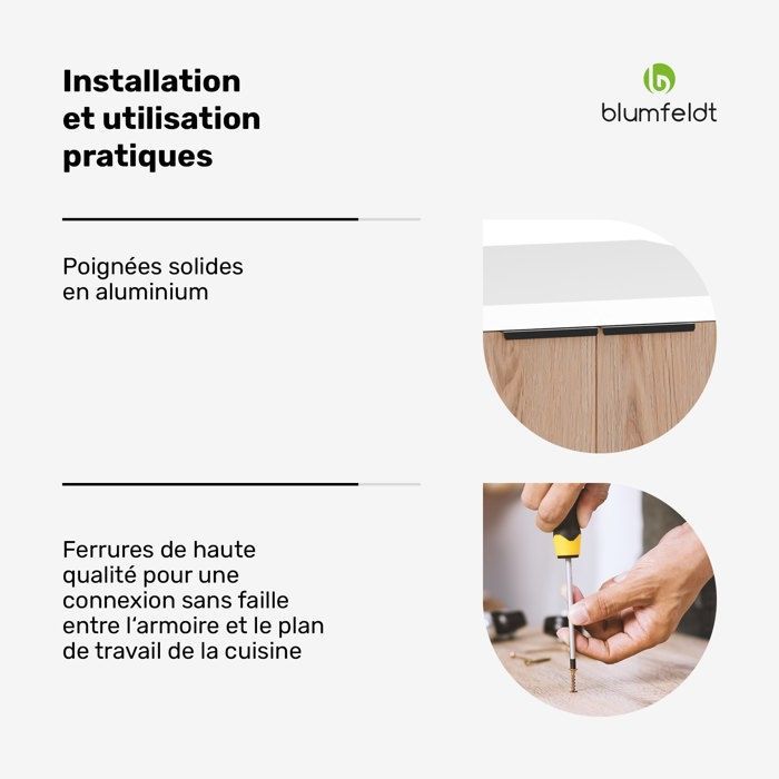 Mueble para lavavajillas integrable Blumfeldt WoodVista, encimera robusta, integración perfecta, blanco.