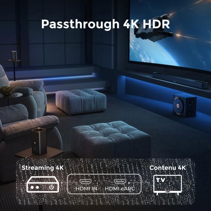 ULTIMEA Soundbar – Skywave-Serie – 7.1.4-Kanal-System mit Surround-Lautsprechern – mit 10-Zoll-Funk-Subwoofer – 980 W