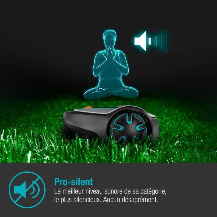 GARDENA SILENO minimo 250 robotic lawnmower – Bluetooth® connection – Max mowing area 250m² – Triple pivoting blades (15201-26)