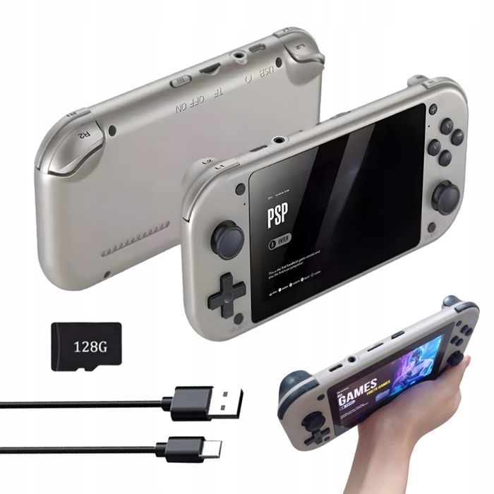 PSP Portable-Konsole – 30.000 Retro-Spiele, 4,3-Zoll-HD-Bildschirm, 128 GB Speicher, 2,5 Stunden Akkulaufzeit