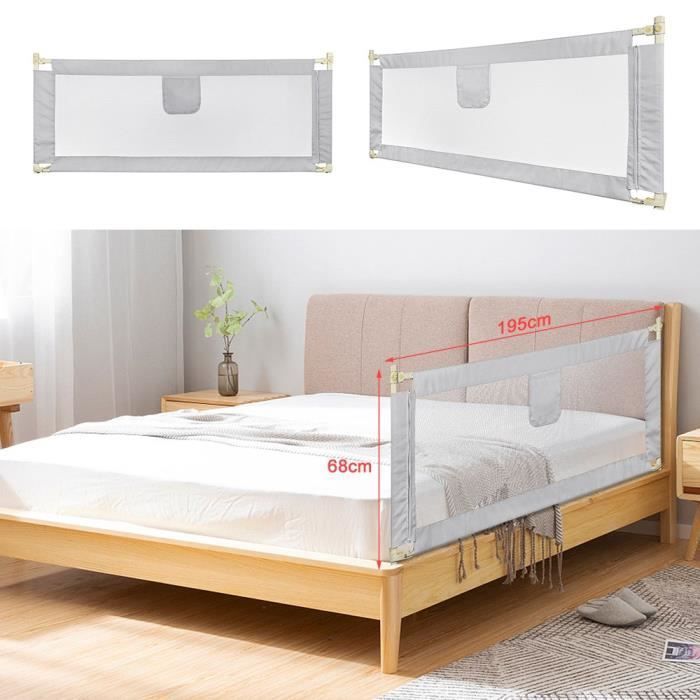 Barandilla de seguridad plegable para cama infantil XUANYU, con hebilla de seguridad con cierre, para niños y bebés, 195 cm, 1 unidad.