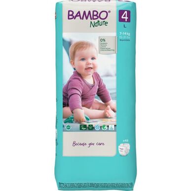 Bambo Nature Boys & Girls 0% Parfemace XL balení Ekologické pleny Velikost 4 7-14 kg 48 kusů