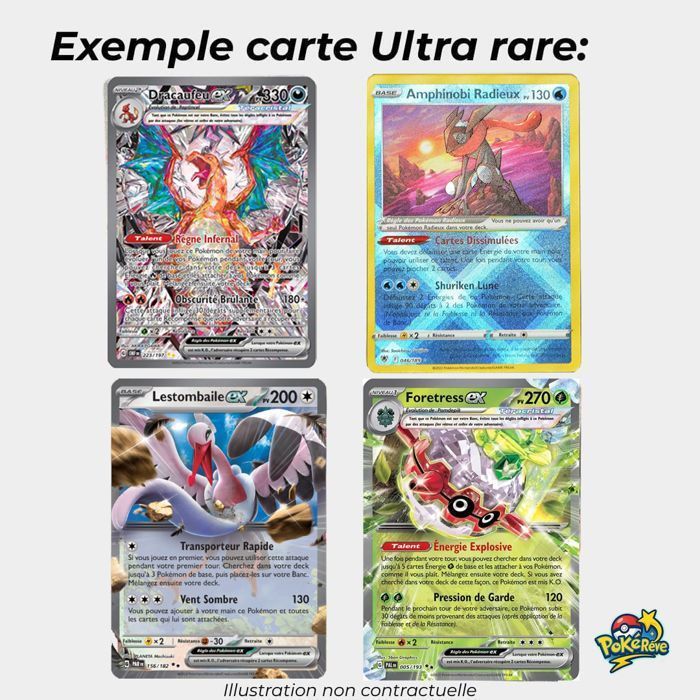 Set de 16 cartas coleccionables de Pokémon – 15 foil + 1 ultra rara – Versión francesa – Ideal para coleccionistas o como regalo.