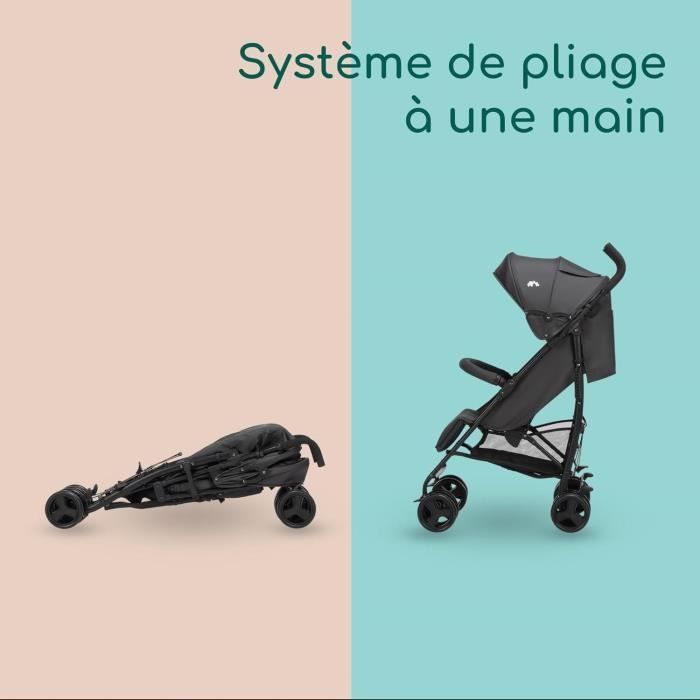 BEBECONFORT DUSK Compact Stroller, 1st Age, Ultra-Compact, Easy Fold, Birth to 4 Years, Up to 22 kg MINERAL GRAPHITE