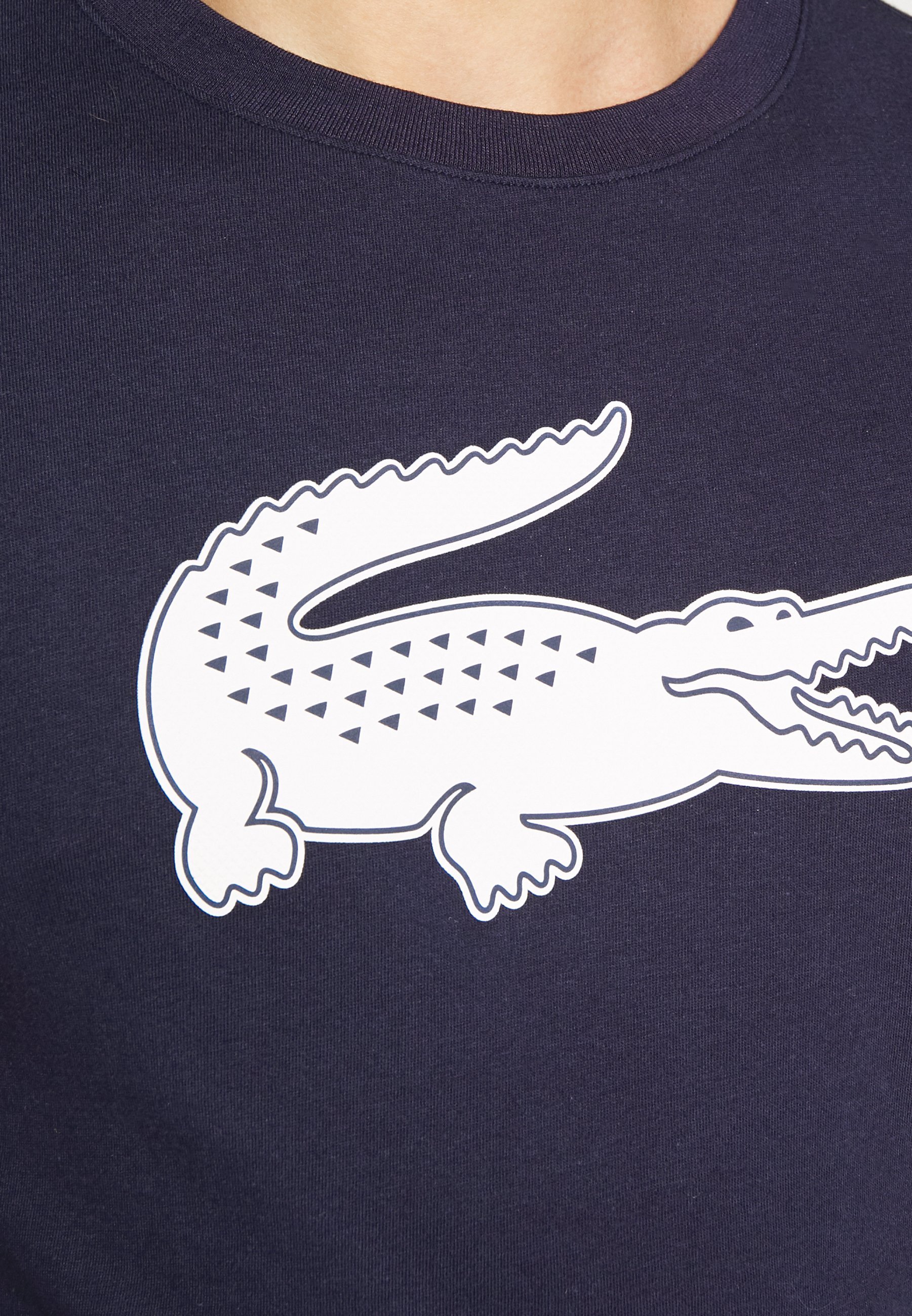 Lacoste Sport BIG LOGO - Tricou sport - bleumarin/alb