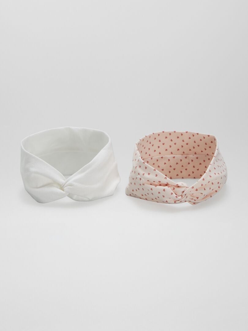 Conjunto de 2 diademas de punto con cruz - ROSA
