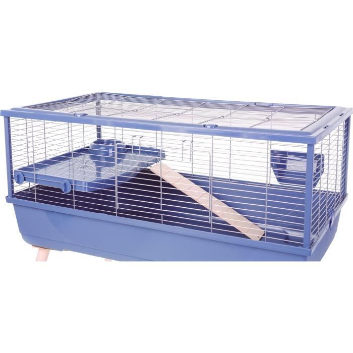 ZOLUX Cage grillagée rongeur surélevée pour cochon d'inde Néolife - 99 x 54 x 79 cm - Bleu