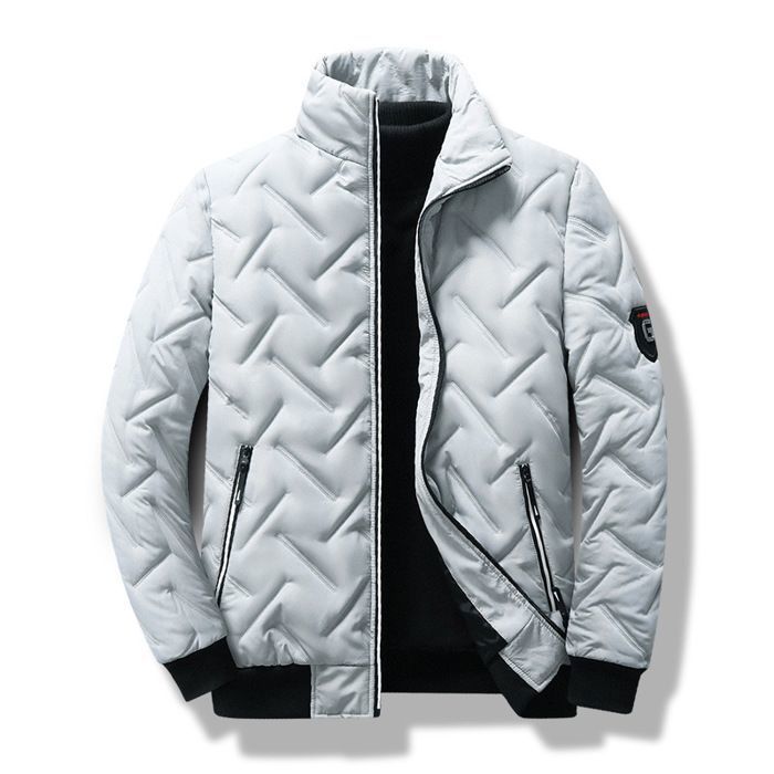 Funmoon Men's Fashion Autumn Winter Casual Pocket Button Cotton Padded Jacket Top Coat Down Jacket