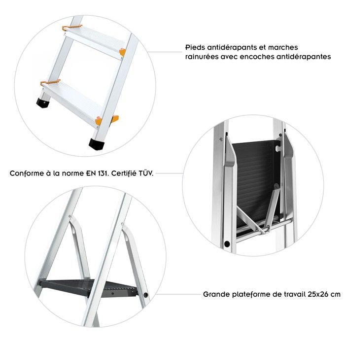 MOWA Professional 4-Step Aluminum Step Ladder