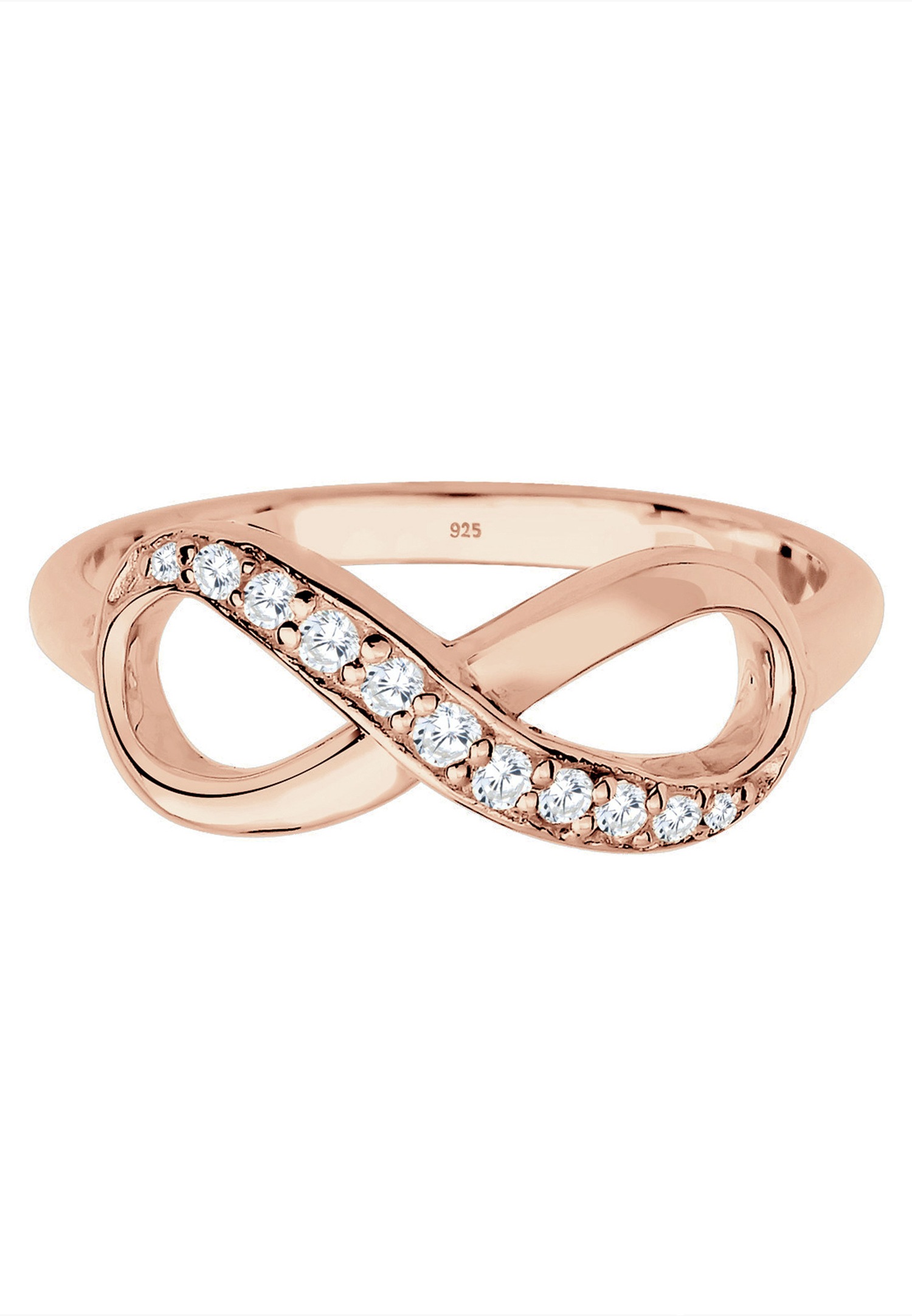 Elli Femmes Symbole Infinité Tendance Éternité avec Cristaux de Zirconium en Argent Sterling 925