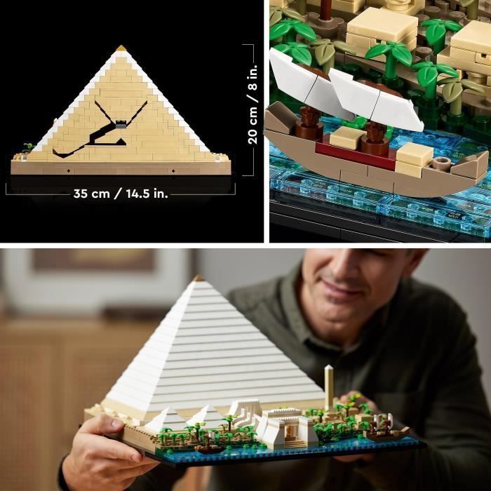 LEGO® 21058 Architecture La Grande Pyramide de Gizeh, Loisir Créatif Maquette à Construire, Monument du Monde et Décoration