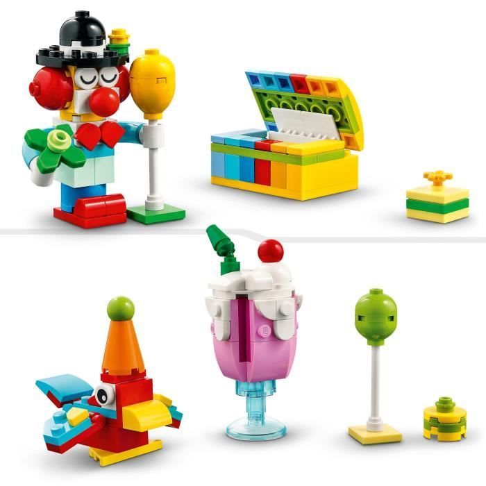 LEGO® Classic 11029 Kreativ-Partybox mit 12 Mini-Spielzeugen: Einhorn, Clown