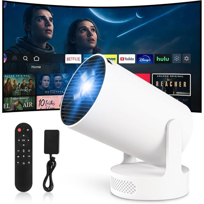 Draagbare videoprojector - STAMPILLE - Automatische trapeziumcorrectie - Gemotoriseerde scherpstelling - 210 ANSI lumen
