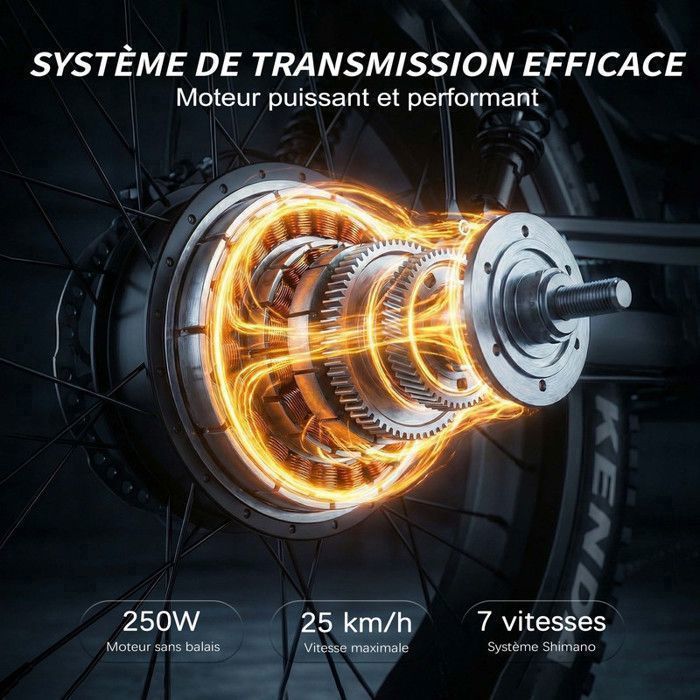 Vélo électrique - Maxturn MX10 - Moteur 500 W - Batterie 48V 13,5Ah - Autonomie 80–100 km - Roues 20