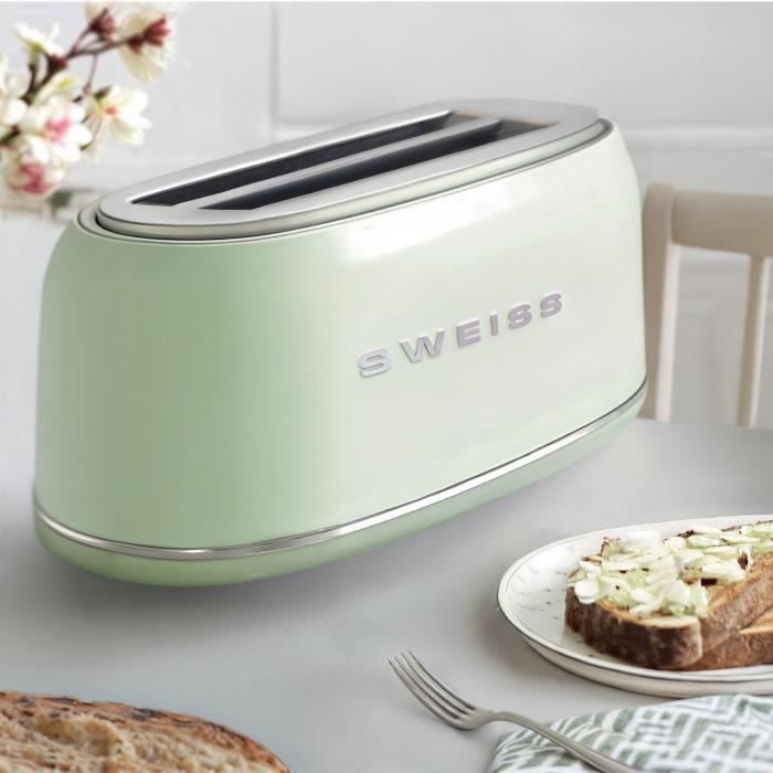 Torradeira vintage - SWEISS - GRV7 - 2 fatias - 1500 W - Verde