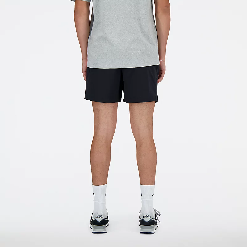 Męskie spodenki sportowe z elastycznej tkaniny 5 cali - CZARNE
