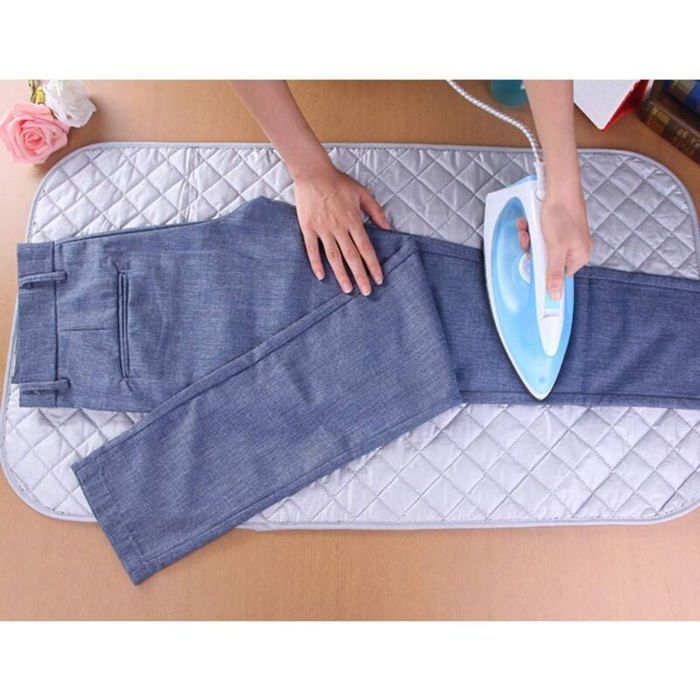Nappe de Repassage Isolante Couverture de Repassage à la Vapeur Coton Tapis sur Table Portable pour Lave-Linge Sèche-Linge Voyag