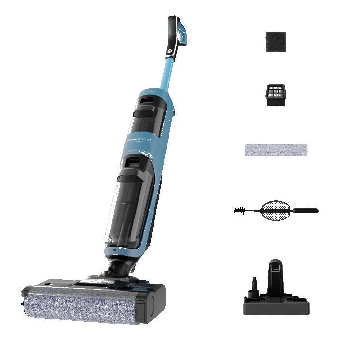 Rowenta X-Clean 2, aspirapolvere e lavasciuga senza fili, pulizia 2 in 1, autopulente, GZ2271E0