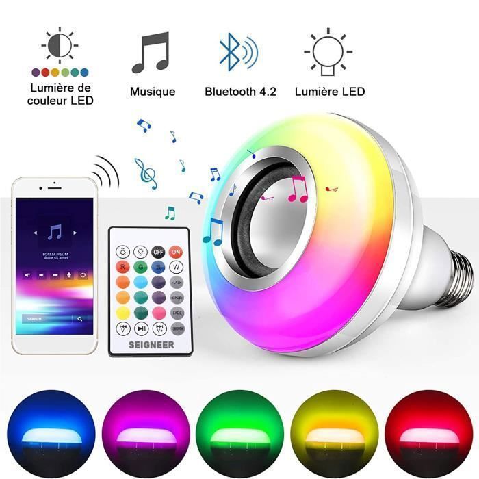 Bombilla LED AUDBURN E27 - Color RGB regulable - Altavoz Bluetooth integrado