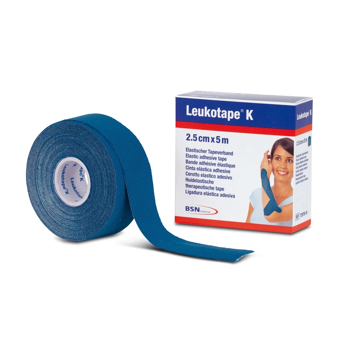 LEUKOPLAST Pansement Leukotape K 5 m x 2,5 cm, couleur bleue