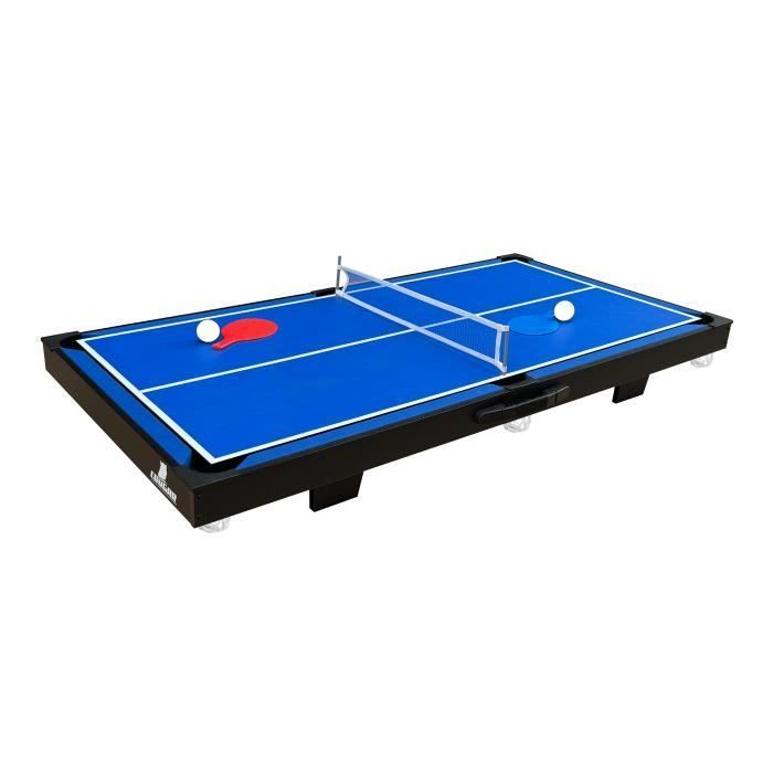 Tavolo da gioco multifunzione - COUGAR - Mini Nero-Blu - Biliardo, Hockey, Ping pong - 3 in 1 - 118x64x12 cm